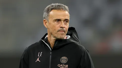 MUNICH, GERMANY – NOVEMBER 25: Luis Enrique, head coach of PSG looks on during the UEFA Champions League 2024/25 League Phase MD5 training session at Football Arena Munich on November 25, 2024 in Munich, Germany. (Photo by Alexander Hassenstein/Getty Images)