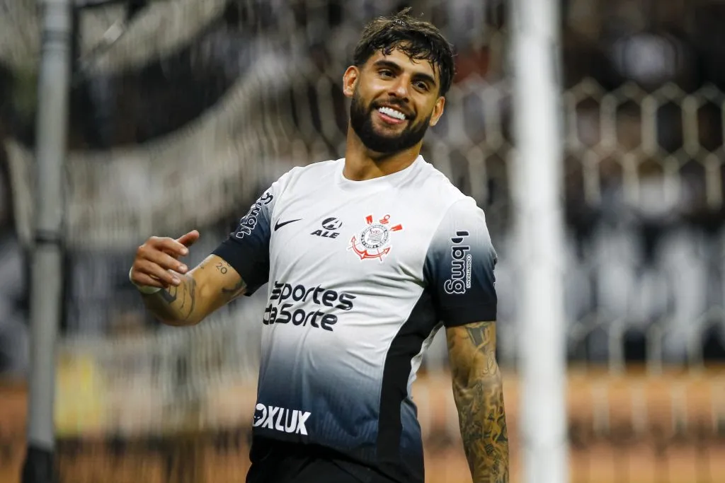 Yuri Alberto jogador do Corinthians durante partida contra o Bahia no estadio Arena Corinthians pelo campeonato Brasileiro A 2024. Foto: Marco Miatelo/AGIF