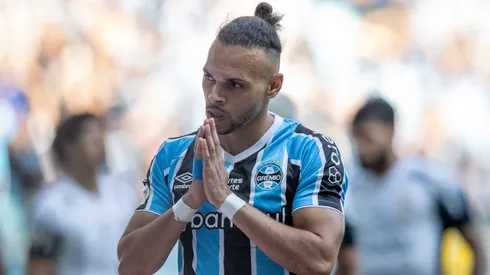Braithwaite jogador do Gremio lamenta durante partida contra o Corinthians no estadio Arena do Gremio pelo campeonato Brasileiro A 2024.