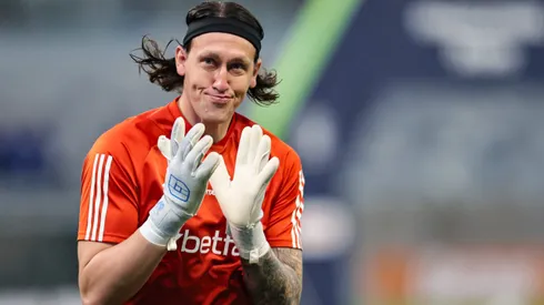 Cassio jogador do Cruzeiro durante aquecimento antes da partida contra o Criciuma no estadio Mineirao pelo campeonato Brasileiro A 2024.