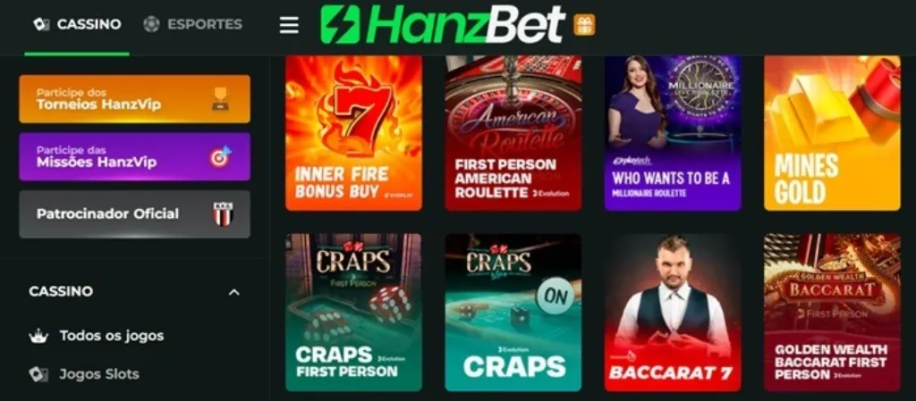 HanzBet Cassino Jogos