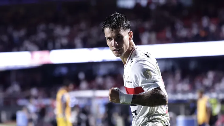 Ferreira jogador do São Paulo comemora seu gol durante partida contra o Alianza Lima no estádio Morumbi pelo campeonato Copa Libertadores 2025. Foto: Marcello Zambrana/AGIF