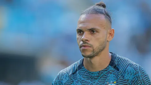 RS – PORTO ALEGRE – 08/03/2025 – GAUCHO 2025, GREMIO X INTERNACIONAL – Braithwaite jogador do Gremio durante partida contra o Internacional no estadio Arena do Gremio pelo campeonato Gaucho 2025. Foto: Liamara Polli/AGIF