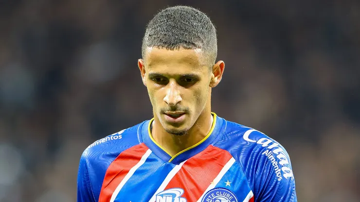 Luciano Juba jogador do Bahia lamenta durante partida contra o Corinthians no estádio Arena Corinthians pelo campeonato Brasileiro A 2024. Foto: Joisel Amaral/AGIF