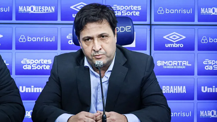 RS - PORTO ALEGRE - 29/06/2023 - GREMIO, COLETIVA DO PRESIDENTE ALBERTO GUERRA - Alberto Guerra presidente do Gremio durante em coletiva de imprensa realizada no CT Luiz Carvalho. Foto: Maxi Franzoi/AGIF