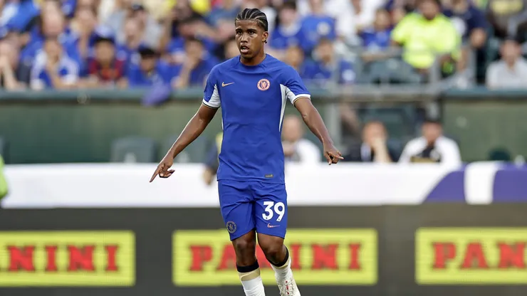 PHILADELPHIA, PENNSYLVANIA - JULY 22: Andrey Santos #39 of Chelsea in action during a pre season friendly match against the Brighton & Hove Albion on July 22, 2023 in Philadelphia, Pennsylvania. (Photo by Adam Hunger/Getty Images)