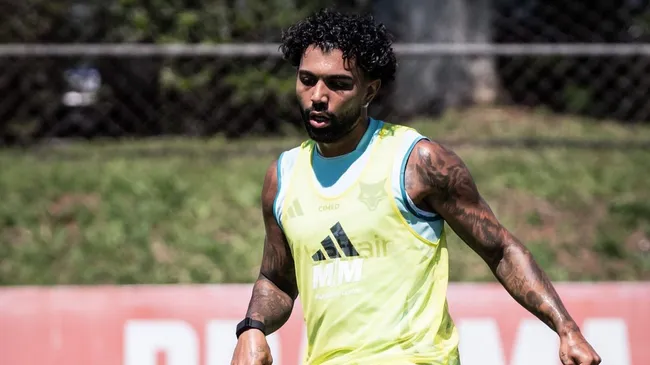 Gabigol durante treino na Toca da Raposa 2. Foto: Gustavo Aleixo/Cruzeiro