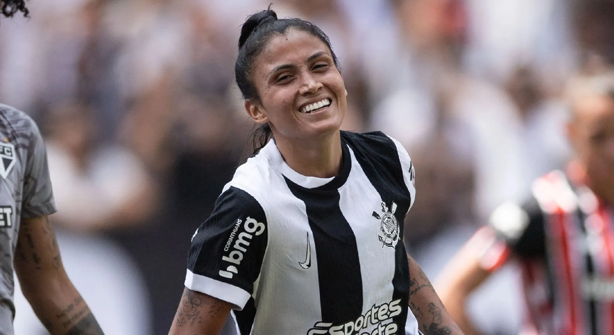 Jaqueline Ribeiro comemora gol marcado pelo Corinthians (Reprodução/Rodrigo Gazzanel - Ag Corinthians)