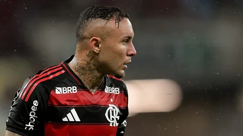 Everton Cebolinha jogador do Flamengo durante partida contra o Sampaio Correa no estadio Maracana pelo campeonato Carioca 2025. Foto: Thiago Ribeiro/AGIF