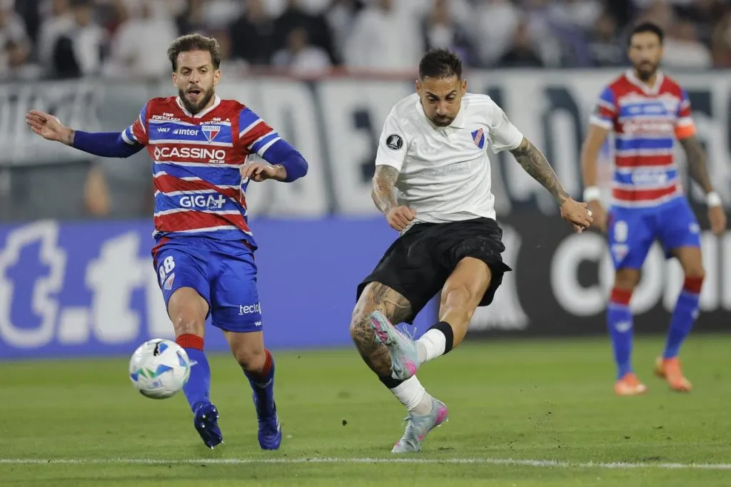 Colo-Colo x Fortaleza pela Libertadores. Foto:&nbsp;Javier TORRES / AFP