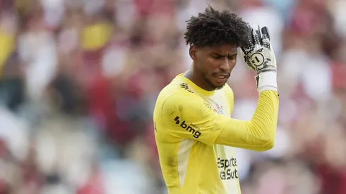 Hugo jogador do Corinthians durante partida contra o Flamengo no estadio Maracana pelo campeonato Brasileiro A 2025. Foto: Alexandre Loureiro/AGIF