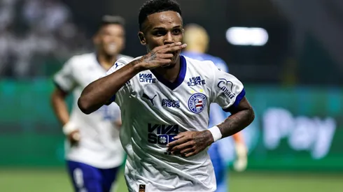 SP – SAO PAULO – 27/04/2025 – BRASILEIRO A 2025, PALMEIRAS X BAHIA – Kayky jogador do Bahia comemora seu gol durante partida contra o Palmeiras no estadio Arena Allianz Parque pelo campeonato Brasileiro A 2025. Foto: Fabio Giannelli/AGIF