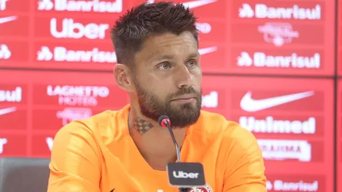 Foto Ricardo Duarte/Internacional – Rafael Sóbis durante entrevista coletiva no Inter.
