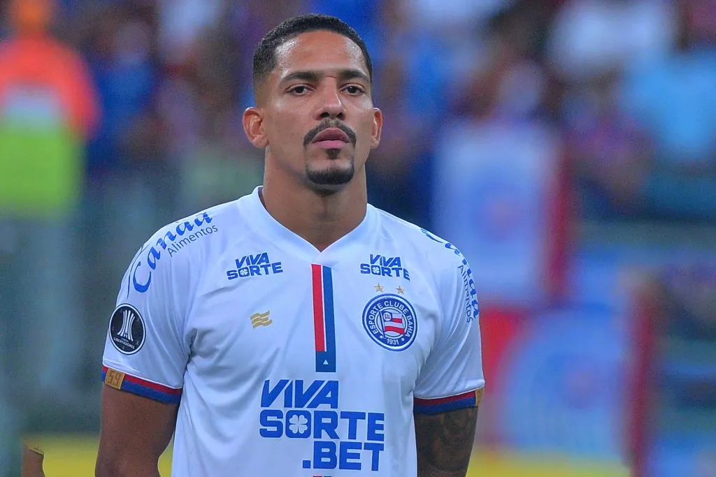 Gilberto, jogador do Bahia durante partida contra o Boston River no estadio Arena Fonte Nova pelo campeonato Copa Libertadores 2025. Foto: Walmir Cirne/AGIF