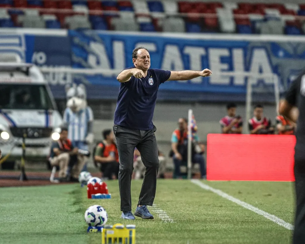 Rogério Ceni técnico do Bahia durante partida contra o Paysandu no pelo campeonato Copa Do Brasil 2025. Foto: Marcos Junior/AGIF