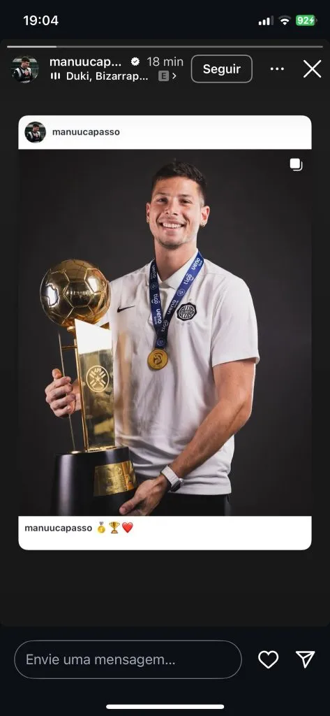 Capasso ‘rebateu’ Felipe Maestro no Vasco – Foto: Reprodução/Instagram.