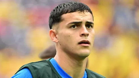 Ramon Sosa of Paraguay gestures prior to the CONMEBOL Copa America 2024 Group D match between Colombia and Paraguay at NRG Stadium on June 24, 2024 in Houston, Texas.