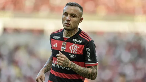 Everton Cebolinha jogador do Flamengo durante partida contra o Nova Iguacu no estadio Maracana pelo campeonato Carioca 2024.