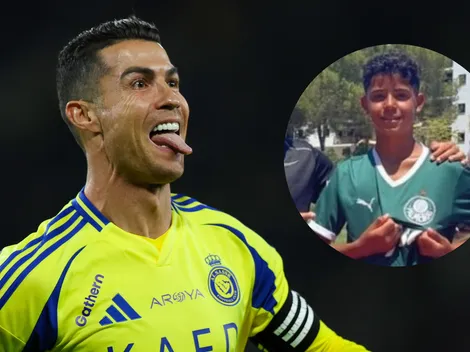 Foto de filho de CR7 com a camisa do Palmeiras 'vaza' e torcida vibra
