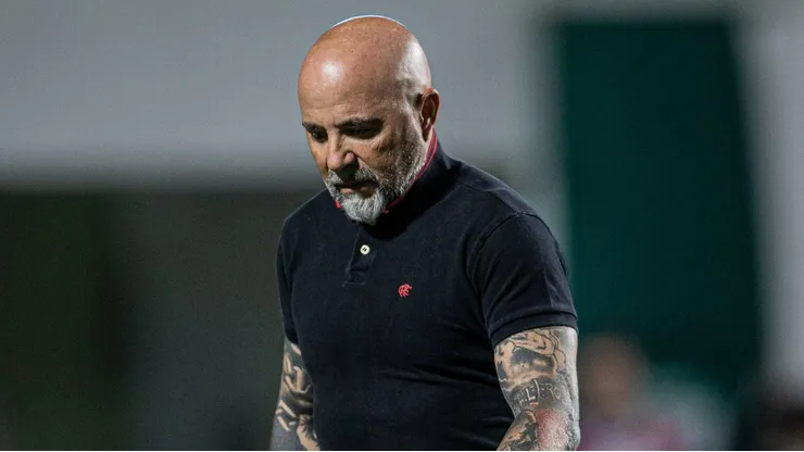 Jorge Sampaoli durante confronto entre Flamengo x Goiás no Brasileirão 2023.