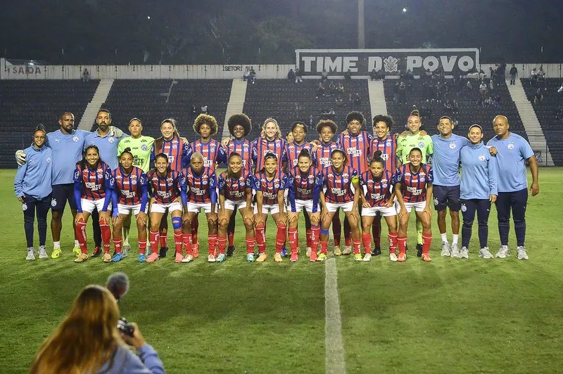 Elenco do Bahia que disputa o Brasileirão Feminino 2025 (Reprodução/CBF)