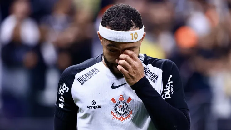 Memphis Depay jogador do Corinthians durante partida contra o America de Cali no estadio Arena Corinthians pelo campeonato Copa Sul-americana 2025. Foto: Marcello Zambrana/AGIF