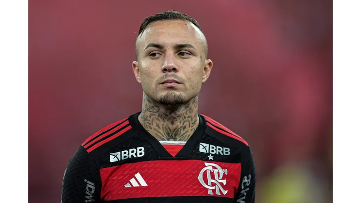 Everton Cebolinha durante confronto entre Flamengo x Palmeiras no Campeonato Brasileiro de 2024.