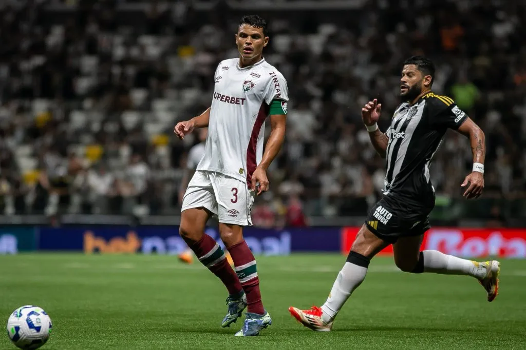 Thiago Silva jogador do Fluminense durante partida contra o Atletico-MG no estadio Arena MRV pelo campeonato Brasileiro A 2025. Foto: Fernando Moreno/AGIF
