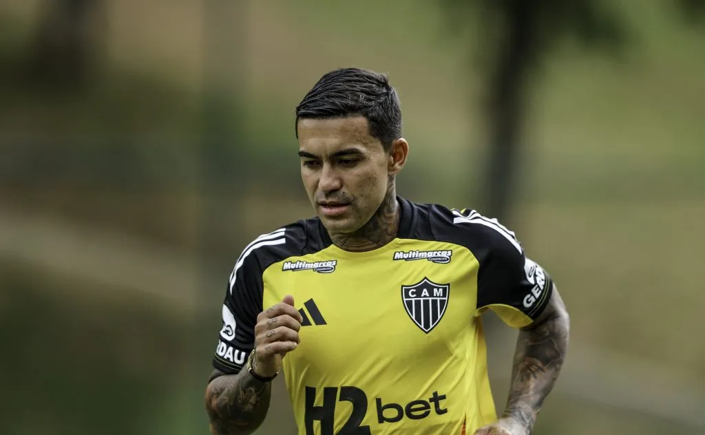 Dudu, atacante do Atlético Mineiro, em treino (Imagem: Paulo Henrique França / Atlético)