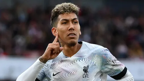 Firmino durante confronto entre Liverpool x Arsenal na Premier League 2022/23.