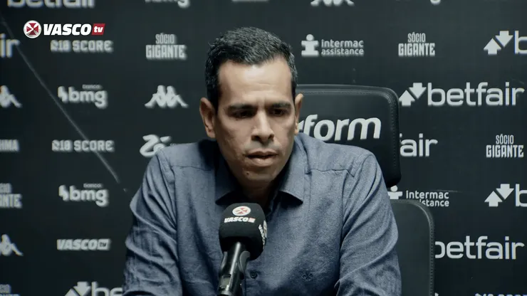 Marcelo Sant'Ana em entrevista coletiva como diretor de futebol do Vasco - Foto: Reprodução/CRVG