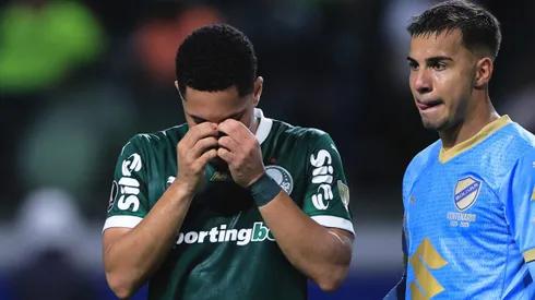 Vitor Roque jogador do Palmeiras durante partida contra o Bolivar no estadio Arena Allianz Parque pelo campeonato Copa Libertadores 2025. Foto: Ettore Chiereguini/AGIF