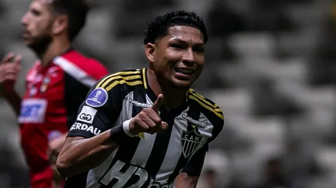 MG – BELO HORIZONTE – 15/05/2025 – COPA SUL-AMERICANA 2025, ATLETICO X CARACAS – Rony jogador do Atletico comemora seu gol durante partida contra o Caracas no estadio Arena MRV pelo campeonato Copa Sul-americana 2025. Foto: Fernando Moreno/AGIF