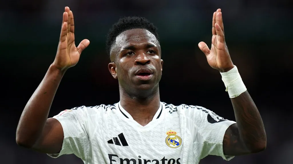 Vinicius Júnior em ação pelo Real Madrid. (Photo by Angel Martinez/Getty Images)
