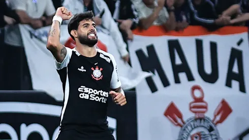 Yuri Alberto jogador do Corinthians comemora seu gol durante partida contra o Novorizontino no estádio Arena Corinthians pelo campeonato Copa Do Brasil 2025. Foto: Fabio Giannelli/AGIF