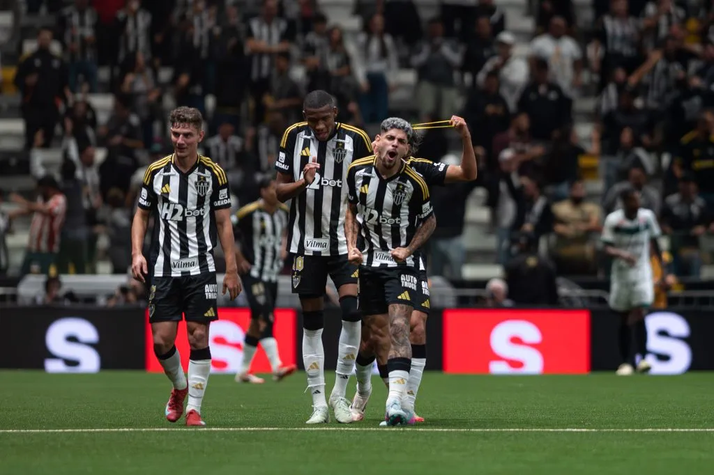 MG – BELO HORIZONTE – 21/05/2025 – COPA DO BRASIL 2025, ATLETICO-MG X MARINGA – Rubens jogador do Atletico-MG comemora seu gol durante partida contra o Maringa no estadio Arena MRV pelo campeonato Copa Do Brasil 2025. Foto: Alessandra Torres/AGIF