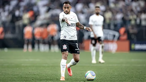 Maycon jogador do Corinthians durante partida contra o Atletico-MG no estadio Arena Corinthians pelo campeonato Brasileiro A 2024.