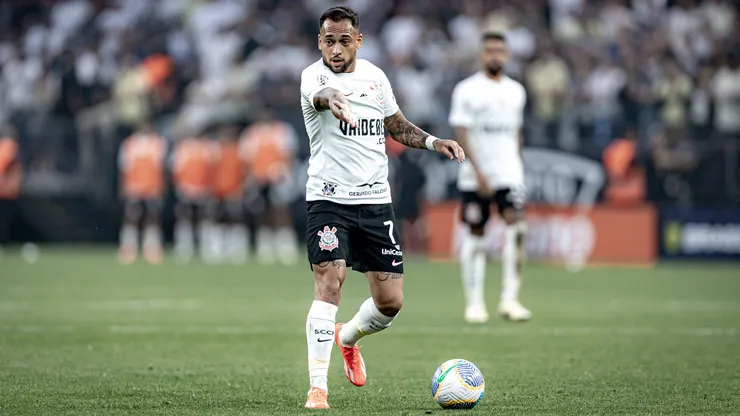 Maycon jogador do Corinthians durante partida contra o Atletico-MG no estadio Arena Corinthians pelo campeonato Brasileiro A 2024.