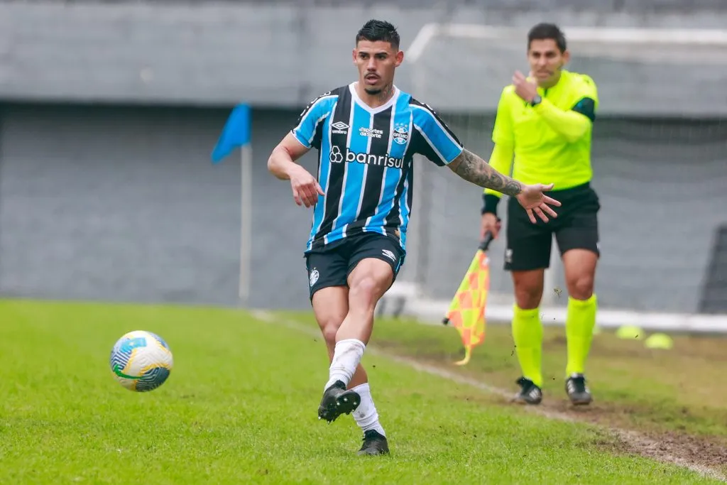 Mayk jogador do Grêmio durante partida contra o Operário pela Copa Do Brasil 2024. Foto: Luiz Erbes/AGIF