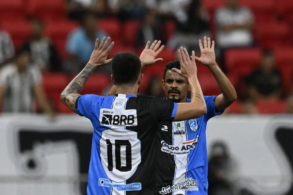 Capital comemora seu gol contra o Botafogo na Copa do Brasil 2025. Foto: Mateus Bonomi/AGIF