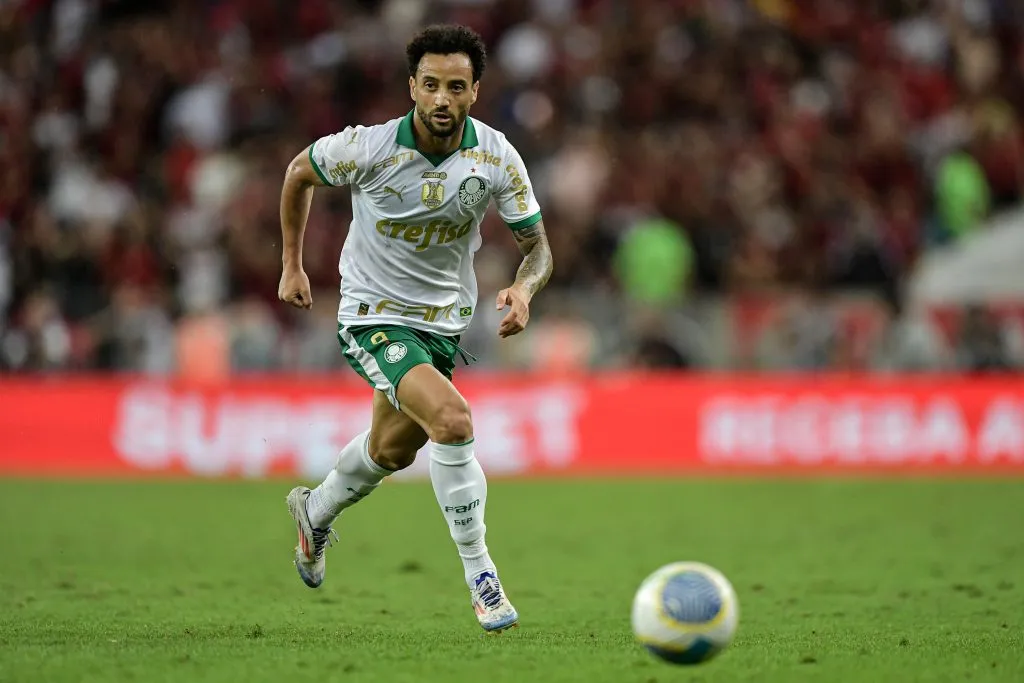 RJ – RIO DE JANEIRO – 31/07/2024 – BRASILEIRO A 2024, FLAMENGO X PALMEIRAS – Felipe Anderson jogador do Palmeiras durante partida contra o Flamengo no estadio Maracana pelo campeonato Brasileiro A 2024. Foto: Thiago Ribeiro/AGIF