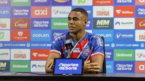 Erick, meio-campista do Bahia, em apresentação oficial (Imagem: Letícia Martins/EC Bahia)