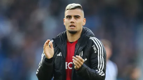 BRIGHTON, ENGLAND – MARCH 08: Andreas Pereira of Fulham acknowledges the fans after the Premier League match between Brighton & Hove Albion FC and Fulham FC at Amex Stadium on March 08, 2025 in Brighton, England. (Photo by Steve Bardens/Getty Images)