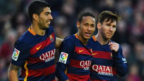 Suárez, Neymar e Messi pelo Barcelona. (Photo by David Ramos/Getty Images)
