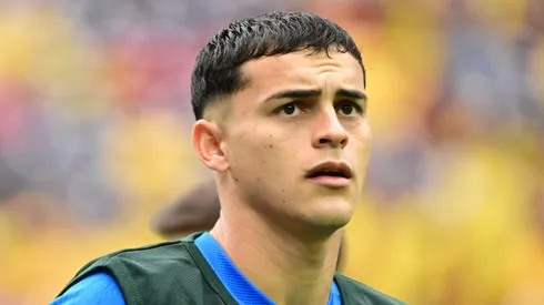 Ramon Sosa, do Paraguai, gesticula antes da partida do Grupo D da CONMEBOL Copa América 2024 entre Colômbia e Paraguai, no Estádio NRG, em 24 de junho de 2024, em Houston, Texas. (Foto de Logan Riely/Getty Images)