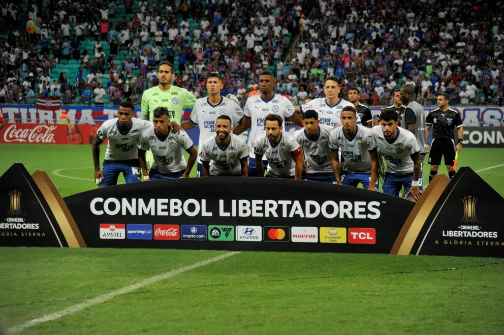 BA – SALVADOR – 03/04/2025 – COPA LIBERTADORES 2025, BAHIA X INTERNACIONAL – Jogadores do Bahia posam para foto antes na partida contra Internacional no estadio Fonte Nova pelo campeonato Copa Libertadores 2025. Foto: Jhony Pinho/AGIF