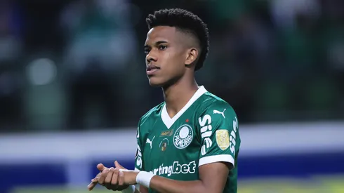 SP – SAO PAULO – 28/05/2025 – COPA LIBERTADORES 2025, PALMEIRAS X SPORTING CRISTAL – Estevao jogador do Palmeiras durante partida contra o Sporting Cristal no estadio Arena Allianz Parque pelo campeonato Copa Libertadores 2025. Foto: Ettore Chiereguini/AGIF