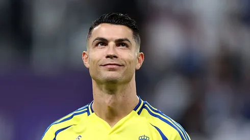 RIYADH, SAUDI ARABIA – APRIL 04: Cristiano Ronaldo of Al Nassr looks on prior to the Saudi Pro League match between Al Hilal v Al Nassr in the Kingdom Arena on April 04, 2025 in Riyadh, Saudi Arabia. (Photo by Yasser Bakhsh/Getty Images)
