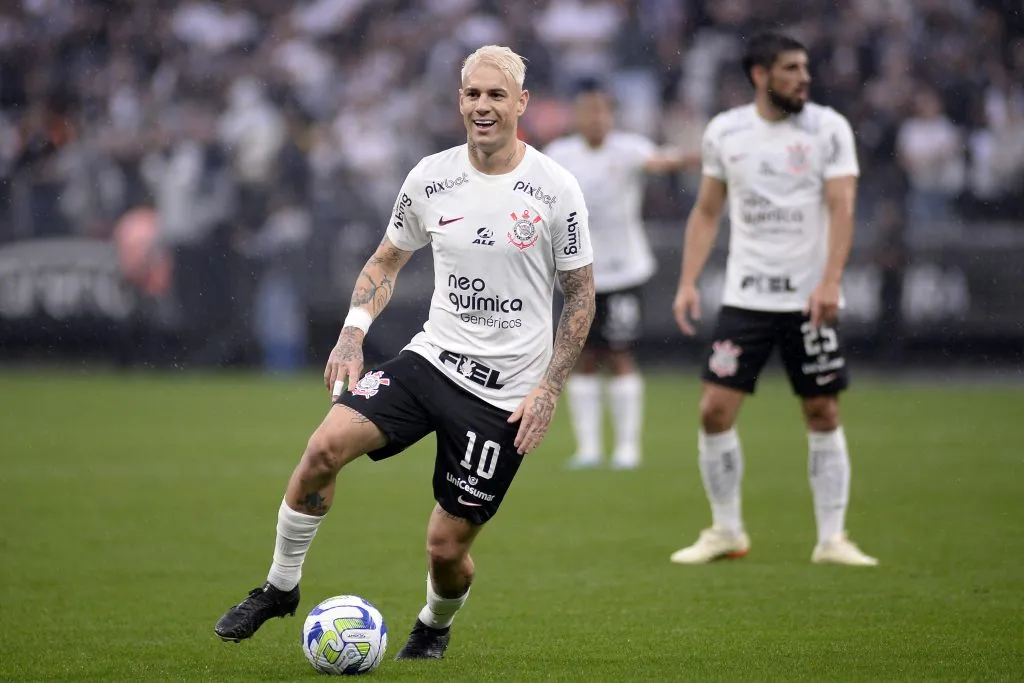 SP – SAO PAULO – 28/05/2023 – BRASILEIRO A 2023, CORINTHIANS X FLUMINENSE – Roger Guedes jogador do Corinthians durante partida contra o Fluminense no estadio Arena Corinthians pelo campeonato BRASILEIRO A 2023. Foto: Alan Morici/AGIF