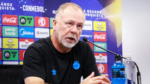 RS – PORTO ALEGRE – 29/05/2025 – COPA SUL-AMERICANA 2025, GREMIO X SPORTIVO LUQUENO – Mano Menezes tecnico do Gremio durante coletiva apos vitoria contra o Sportivo Luqueno no estadio Arena do Gremio pelo campeonato Copa Sul-americana 2025. Foto: Maxi Franzoi/AGIF